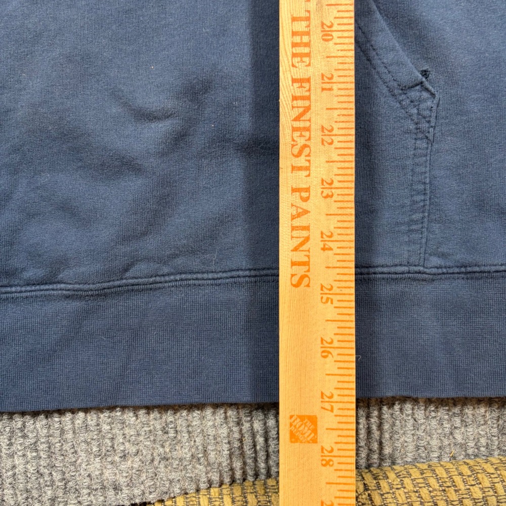Columbia Hoodie Mens XL Blue Logo Sleeve Pullover Sweatshirt Pocket Distressed - Picture 6 of 11